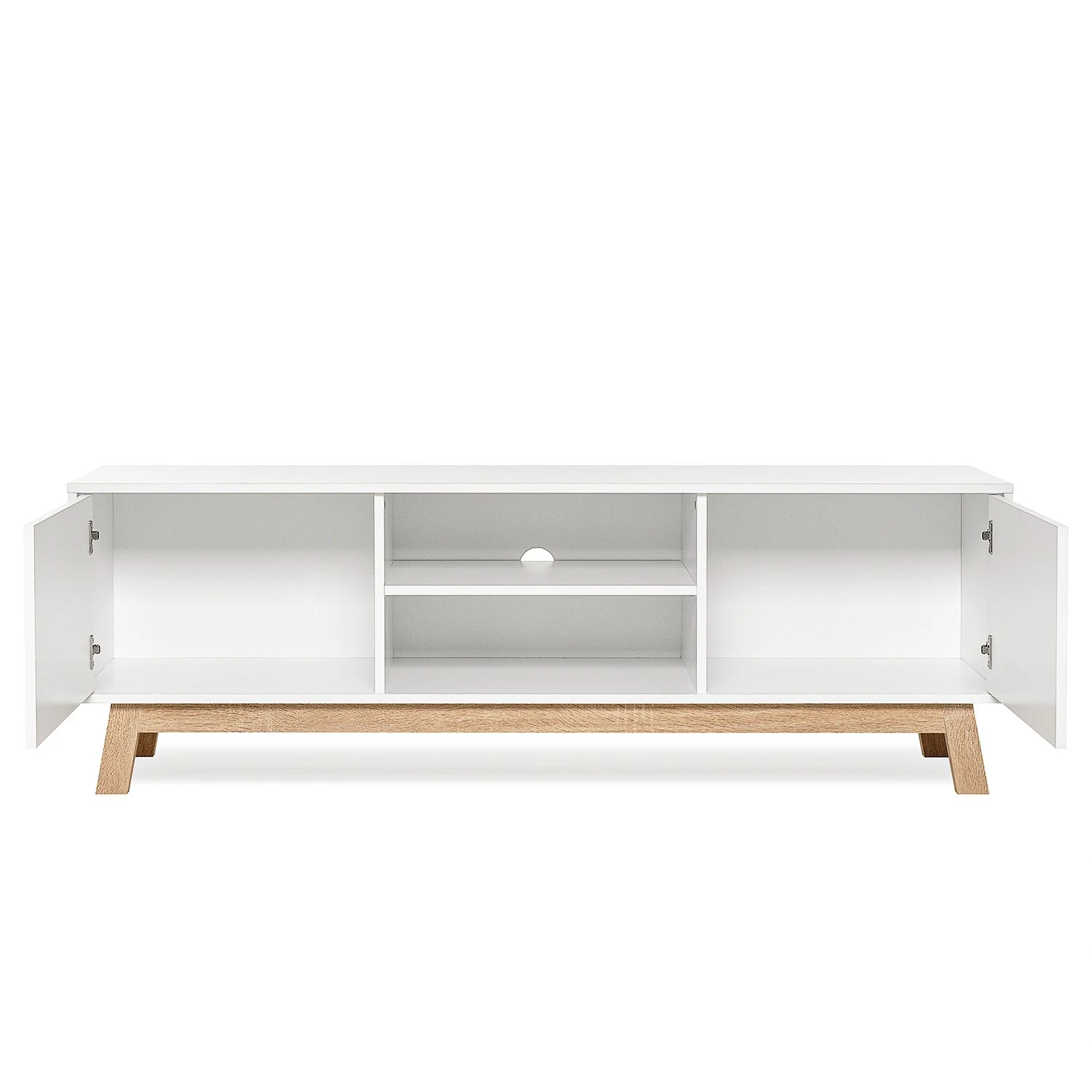 Norrwood TV-Lowboard Sinetta - Weiß / Eiche Dekor 7 Norrwood TV-Lowboard Sinetta - Weiß / Eiche Dekor – Bild 7