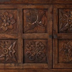 Wolf-Möbel Kommode Carving - Akazie massiv / Metall - Akazie / Schwarz -Wohnzimmermöbel boutique en ligne 1000202474 201008 14583000006 DETAILS P000000001000202474