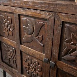 Wolf-Möbel Kommode Carving - Akazie massiv / Metall - Akazie / Schwarz -Wohnzimmermöbel boutique en ligne 1000202474 210127 06220500031 DETAILS P000000001000202474