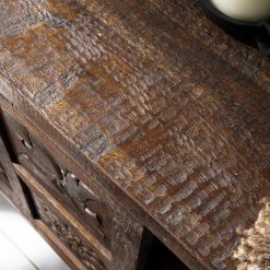 Wolf-Möbel Kommode Carving - Akazie massiv / Metall - Akazie / Schwarz -Wohnzimmermöbel boutique en ligne 1000202474 210127 06221000033 DETAILS P000000001000202474