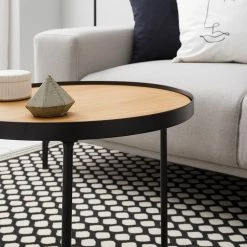 Fredriks Couchtischset Permet (2er-Set) - Echtholzfurnier - Eiche / Schwarz -Wohnzimmermöbel boutique en ligne 1000204348 200212 13333800009 MOOD DETAILS P000000001000204348 mood