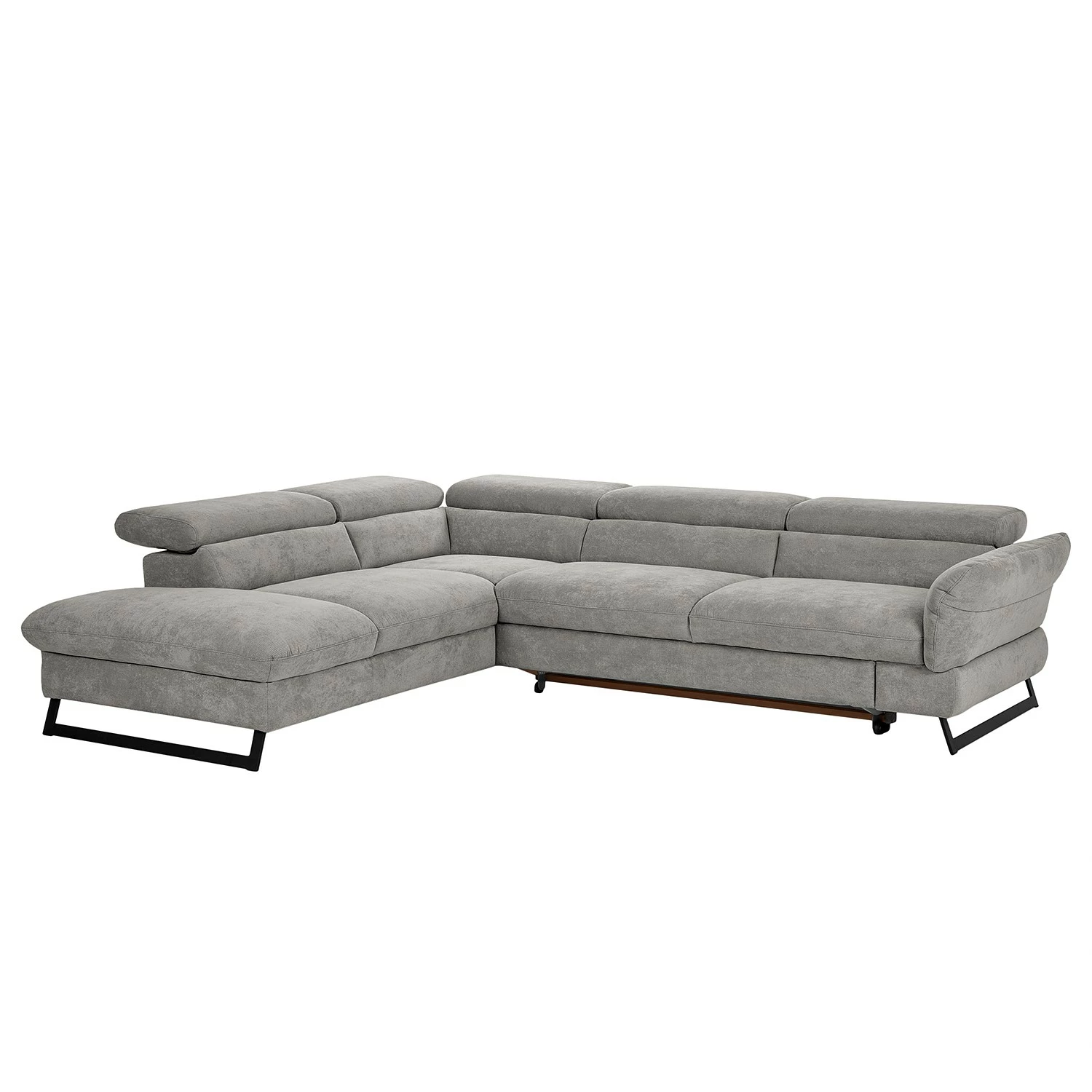 Fredriks Ecksofa Manson - Microfaser - Lichtgrau - Ottomane davorstehend links - Schlaffunktion 1 Fredriks Ecksofa Manson - Microfaser - Lichtgrau - Ottomane davorstehend links - Schlaffunktion