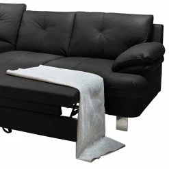 Fredriks Ecksofa NoDa - Echtleder - Schwarz - Ottomane davorstehend links - Schlaffunktion - Bettkasten -Wohnzimmermöbel boutique en ligne 1000205259 200310 12361601241 DETAILS P000000001000205259