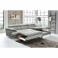 Fredriks Ecksofa Coto II - Microfaser - Lichtgrau - Longchair davorstehend rechts - Schlaffunktion - Bettkasten -Wohnzimmermöbel boutique en ligne 1000205294 200709 16584900112 MOOD DETAILS P000000001000205294 mood