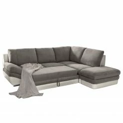 Fredriks Ecksofa Gerton - Kunstleder - Grauweiß - Ottomane davorstehend rechts -Wohnzimmermöbel boutique en ligne 1000205321 200310 12372001865 DETAILS P000000001000205321