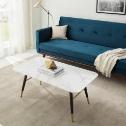 Jack & Alice Couchtisch Joppa - Marmor Weiß Dekor / Schwarz -Wohnzimmermöbel boutique en ligne 1000205494 201029 14392900002 MOOD DETAILS P000000001000205494 mood