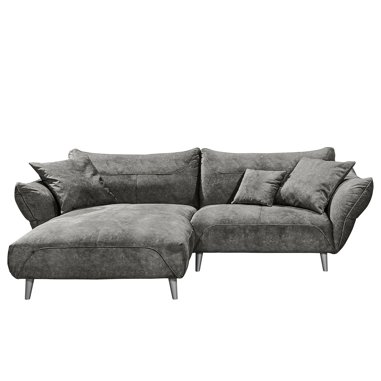 Ars manufacti Ecksofa Venes - Antiklederlook - Grau - Longchair davorstehend links - 3 Kissen 3 Ars manufacti Ecksofa Venes - Antiklederlook - Grau - Longchair davorstehend links - 3 Kissen – Bild 3