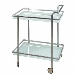 Jack & Alice Servierwagen Vonore - Glas / Metall - Chrom