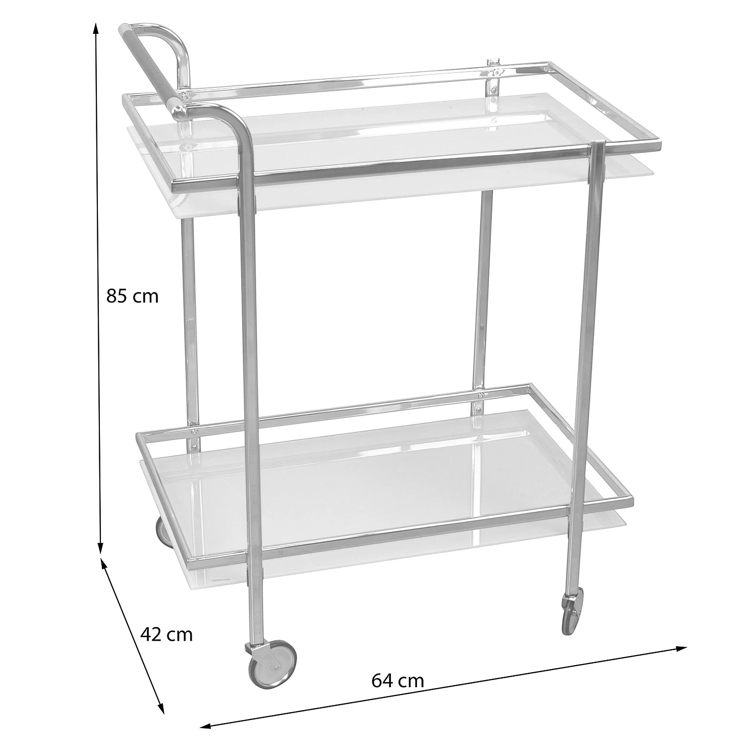 Jack & Alice Servierwagen Vonore - Glas / Metall - Chrom 6 Jack & Alice Servierwagen Vonore - Glas / Metall - Chrom – Bild 6
