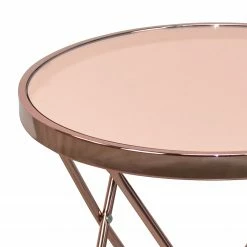 Jack & Alice Beistelltisch Phini - Glas / Metall - Roségold -Wohnzimmermöbel boutique en ligne 1000206269 200218 13102500023 DETAILS P000000001000206269