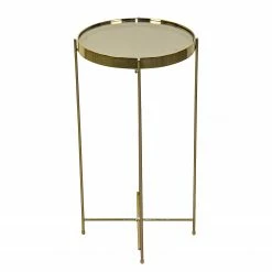 Norrwood Beistelltisch Noxon - Glas / Metall - Gold -Wohnzimmermöbel boutique en ligne 1000206276 200218 13102600058 DETAILS P000000001000206276