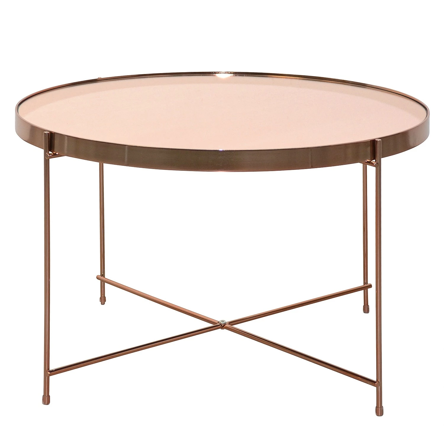 Norrwood Couchtisch Noxon - Glas / Metall - Roségold 2 Norrwood Couchtisch Noxon - Glas / Metall - Roségold – Bild 2