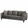 Red Living Sofa Elnora (3-Sitzer) - Samt - Grau