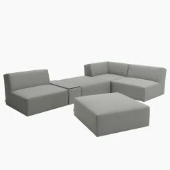 Tom Tailor Ecksofa Elements XI - Webstoff - Stoff TBO: 29 moody grey