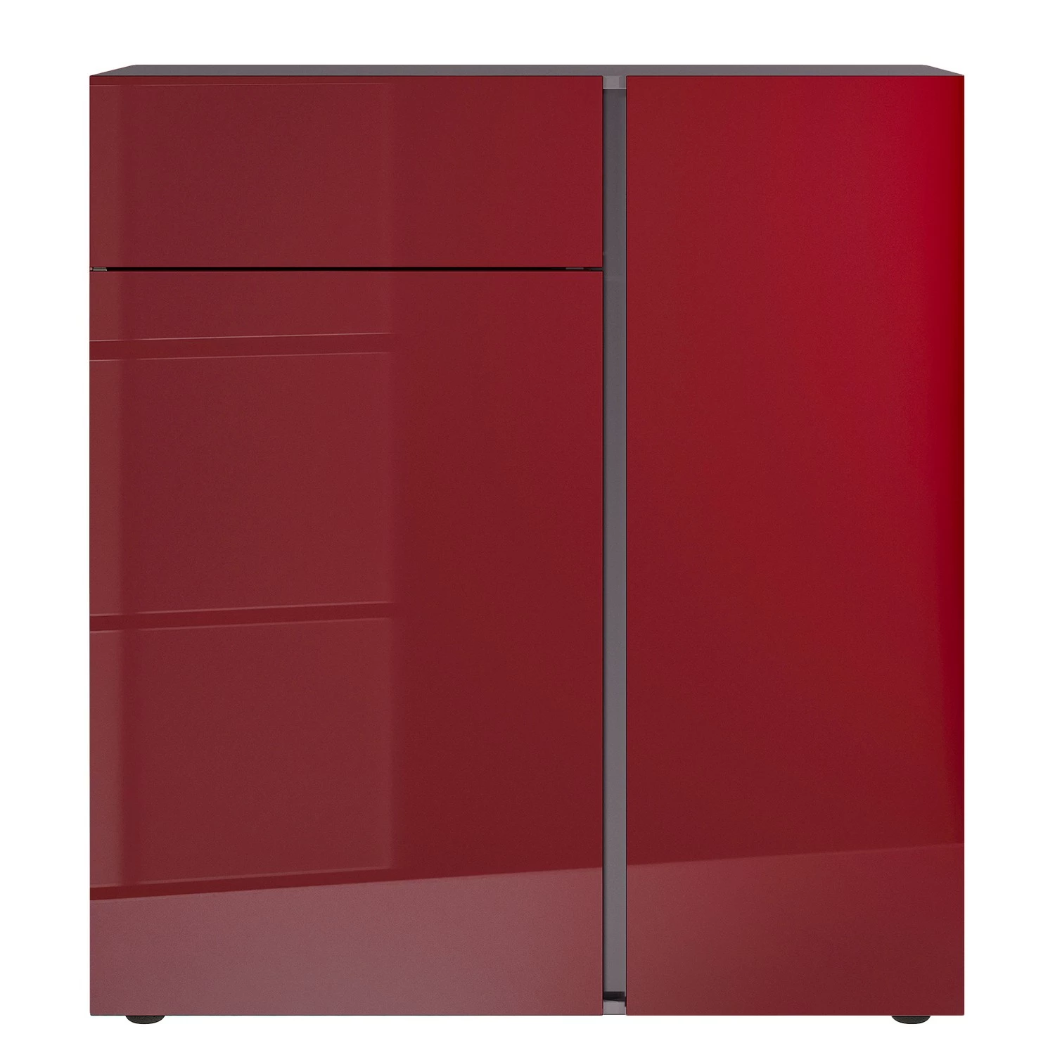 Germania Kommode Mesa II - Glas - Rubinrot / Graphit 3 Germania Kommode Mesa II - Glas - Rubinrot / Graphit – Bild 3