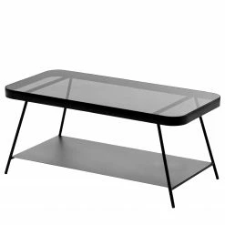 Norrwood Couchtisch Kisko - Glas / Metall - Grau / Schwarz