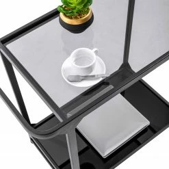 Norrwood Servierwagen Kisko - Glas / Metall - Grau / Schwarz -Wohnzimmermöbel boutique en ligne 1000206940 200221 16143500057 DETAILS P000000001000206940