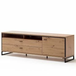 Loftscape TV-Lowboard Buena - Balkeneiche Dekor / Anthrazit -Wohnzimmermöbel boutique en ligne 1000207345 200317 14281000014 DETAILS P000000001000207345