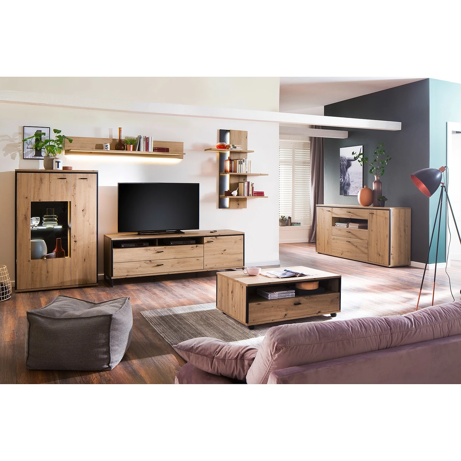 Loftscape Wandregal Buena - Balkeneiche Dekor / Anthrazit 5 Loftscape Wandregal Buena - Balkeneiche Dekor / Anthrazit – Bild 5