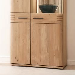 Loftscape Vitrinenschrank Salvo - Eiche teilmassiv - Balkeneiche Bianco / Grau -Wohnzimmermöbel boutique en ligne 1000207361 200317 14292600111 DETAILS P000000001000207361