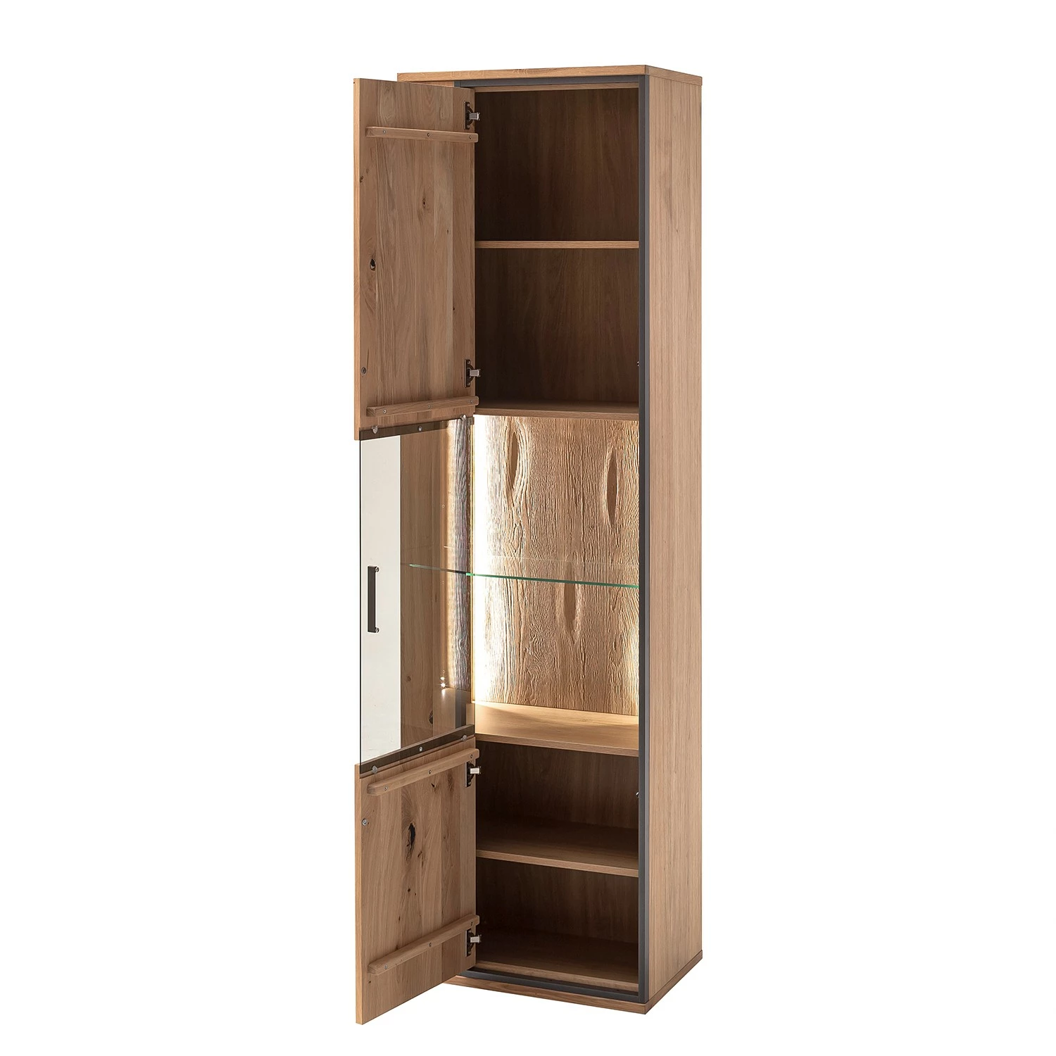 Naturoo Wohnwand Doora II (4-teilig) - Asteiche teilmassiv - Asteiche Bianco / Graphit 12 Naturoo Wohnwand Doora II (4-teilig) - Asteiche teilmassiv - Asteiche Bianco / Graphit – Bild 12