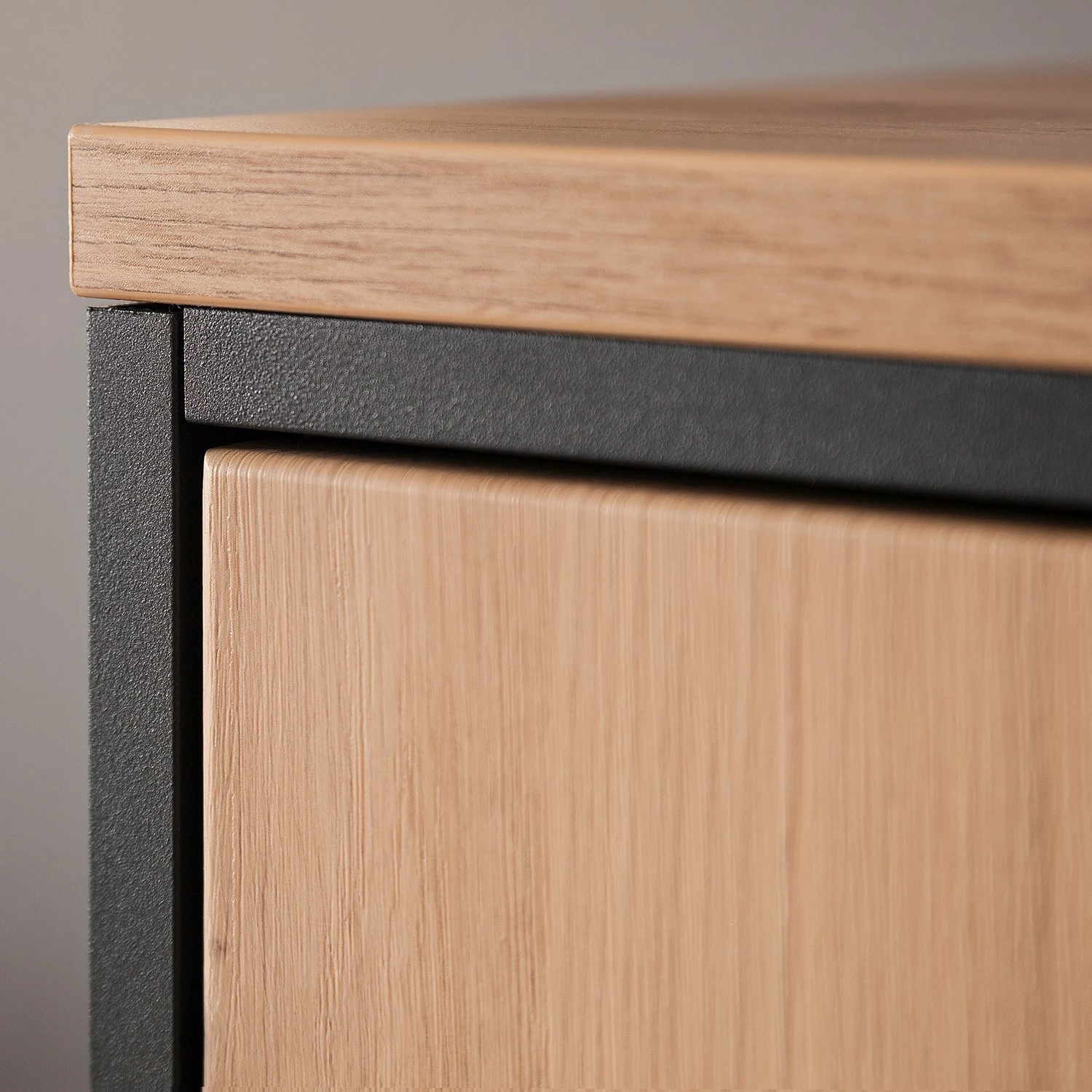 Naturoo Wohnwand Doora II (4-teilig) - Asteiche teilmassiv - Asteiche Bianco / Graphit 18 Naturoo Wohnwand Doora II (4-teilig) - Asteiche teilmassiv - Asteiche Bianco / Graphit – Bild 18