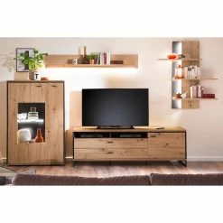 Loftscape Wohnwand Buena II (4-teilig) - Balkeneiche Dekor / Anthrazit