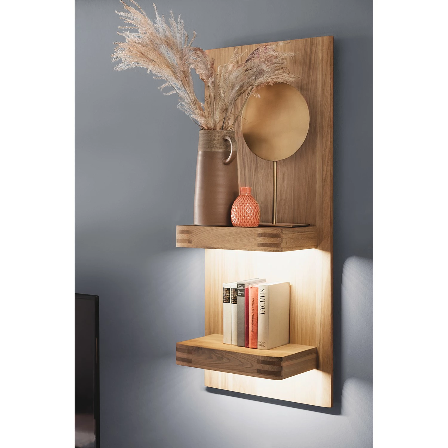 Loftscape Wohnwand Salvo I (3-teilig) - Eiche teilmassiv - Balkeneiche Bianco / Grau 3 Loftscape Wohnwand Salvo I (3-teilig) - Eiche teilmassiv - Balkeneiche Bianco / Grau – Bild 3