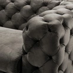 Jack & Alice Sofa Leominster II (3-Sitzer) - Samt Fosca: Dunkelgrau -Wohnzimmermöbel boutique en ligne 1000209057 210108 10043700242 DETAILS P000000001000209057