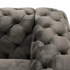 Jack & Alice Sofa Leominster II (3-Sitzer) - Samt Fosca: Dunkelgrau -Wohnzimmermöbel boutique en ligne 1000209057 210108 10044100243 DETAILS P000000001000209057