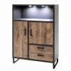 Red Living Highboard Hixson - Eiche Barrique Dekor / Schwarz