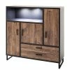 Red Living Highboard Hixson - Eiche Barrique Dekor / Schwarz