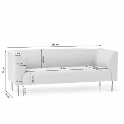 Fredriks Sofa Kolkki (3-Sitzer) - Webstoff - Hellgrau -Wohnzimmermöbel boutique en ligne 1000209166 200415 12022800213 SKETCH DETAILS P000000001000209166 sketch