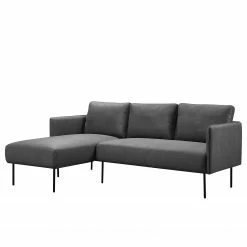 Fredriks Ecksofa Cedars - Microfaser - Dunkelgrau - Longchair davorstehend links
