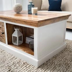 Maison Belfort Couchtisch Newhaven - Mango massiv - Mango / Weiß -Wohnzimmermöbel boutique en ligne 1000209374 210311 08073700004 DETAILS P000000001000209374