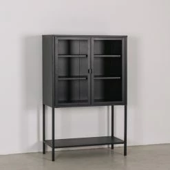 Loftscape Highboard Cowee II - Glas / Metall - Schwarz -Wohnzimmermöbel boutique en ligne 1000209633 200430 06152900033 MOOD DETAILS P000000001000209633 mood