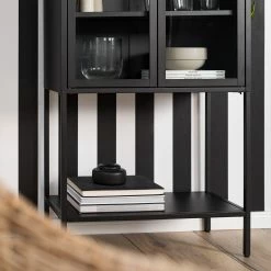 Loftscape Highboard Cowee II - Glas / Metall - Schwarz -Wohnzimmermöbel boutique en ligne 1000209633 220429 040 DETAILS P000000001000209633