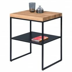 Loftscape Beistelltisch Saxton - Eiche Dunkel Dekor / Schwarz