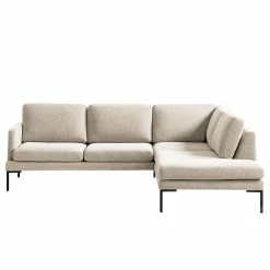 Fredriks Ecksofa Bellaire - Mischgewebe - Hellbeige - Ottomane davorstehend rechts - Schwarz -Wohnzimmermöbel boutique en ligne 1000209762 201110 13553400785 DETAILS P000000001000209762