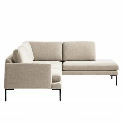 Fredriks Ecksofa Bellaire - Mischgewebe - Hellbeige - Ottomane davorstehend rechts - Schwarz -Wohnzimmermöbel boutique en ligne 1000209762 201110 13553400786 DETAILS P000000001000209762