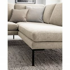 Fredriks Ecksofa Bellaire - Mischgewebe - Hellbeige - Ottomane davorstehend rechts - Schwarz -Wohnzimmermöbel boutique en ligne 1000209762 201110 13553400789 DETAILS P000000001000209762