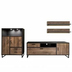 Red Living Wohnwand Hixson II (4-teilig) - Eiche Barrique Dekor / Schwarz -Wohnzimmermöbel boutique en ligne 1000210794 200430 14330200029 DETAILS P000000001000210794