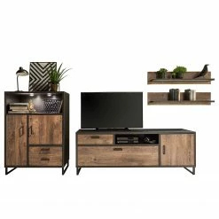 Red Living Wohnwand Hixson II (4-teilig) - Eiche Barrique Dekor / Schwarz -Wohnzimmermöbel boutique en ligne 1000210794 200723 13095400014 DETAILS P000000001000210794