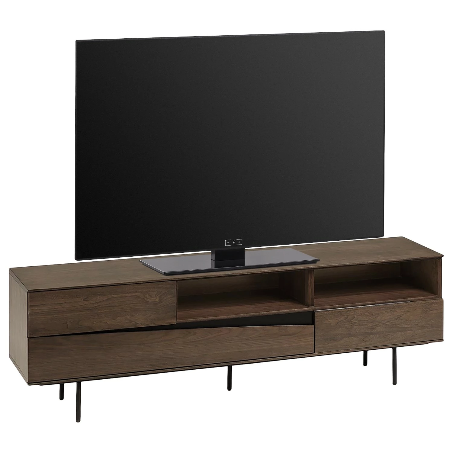 Red Living TV-Lowboard Kluuvi - Echtholzfurnier - Walnuss / Schwarz 1 Red Living TV-Lowboard Kluuvi - Echtholzfurnier - Walnuss / Schwarz