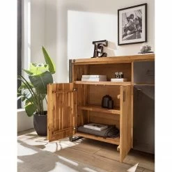 Ars manufacti Sideboard Manchester VII - Akazie massiv / Metall - Akazie / Anthrazit -Wohnzimmermöbel boutique en ligne 1000210965 210121 12574800029 DETAILS P000000001000210965