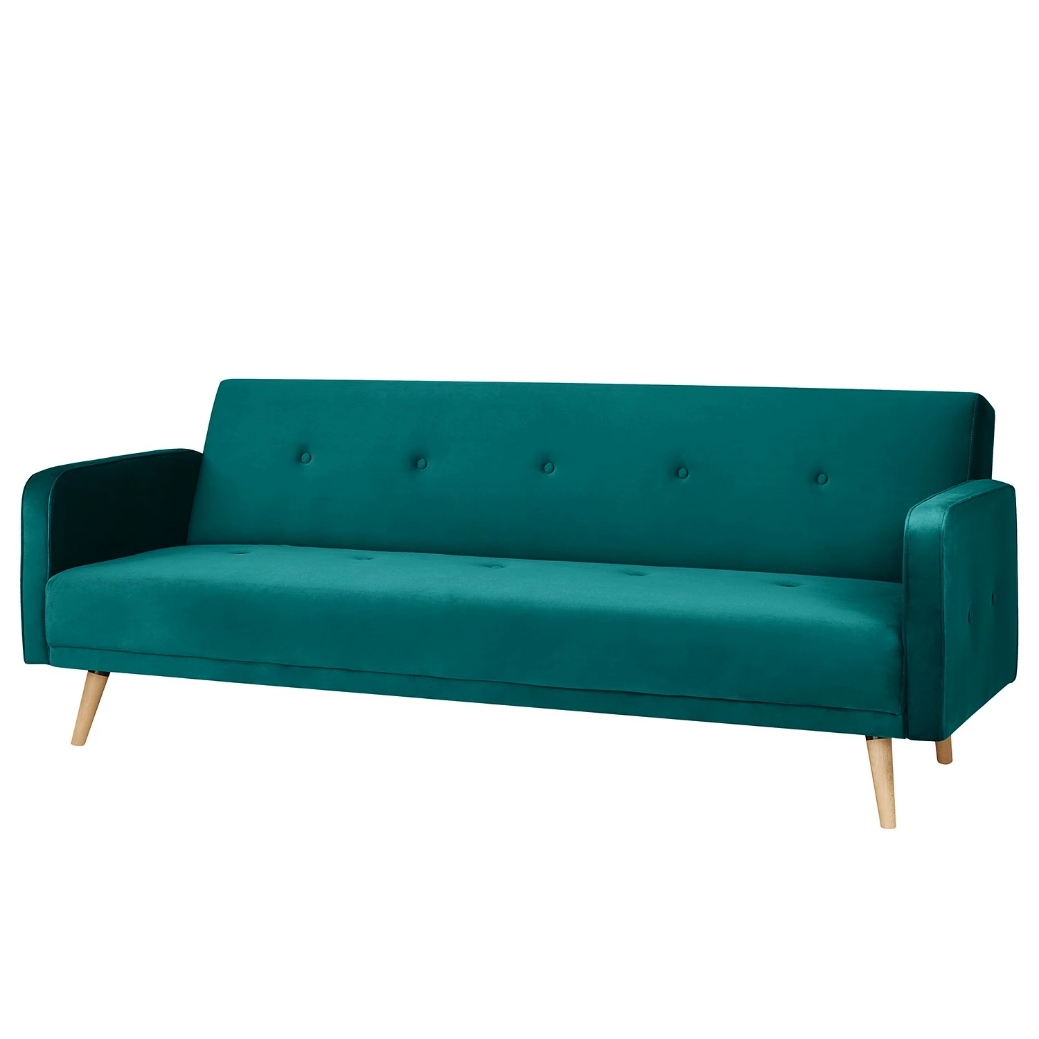 Jack & Alice Schlafsofa Daru IV - Samt - Türkis 1 Jack & Alice Schlafsofa Daru IV - Samt - Türkis