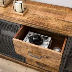 Ars manufacti Sideboard Hunter II - Mango massiv / Metall - Mango / Blaugrau -Wohnzimmermöbel boutique en ligne 1000211063 210219 10173400003 DETAILS P000000001000211063