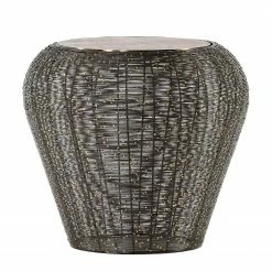 Jack & Alice Beistelltisch Crossett III - Aluminium / Eisen / Messing Antik / Schwarz