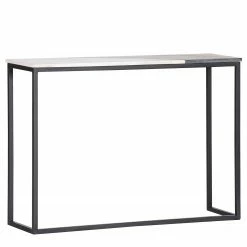 Jack & Alice Konsolentisch Daggett - Marmor / Metall - Marmor Schwarz / Marmor Weiß