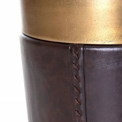 Red Living Beistelltisch Cumby III - Aluminium / Kunstleder - Messing Antik / Braun -Wohnzimmermöbel boutique en ligne 1000211419 200504 13491900048 DETAILS P000000001000211419